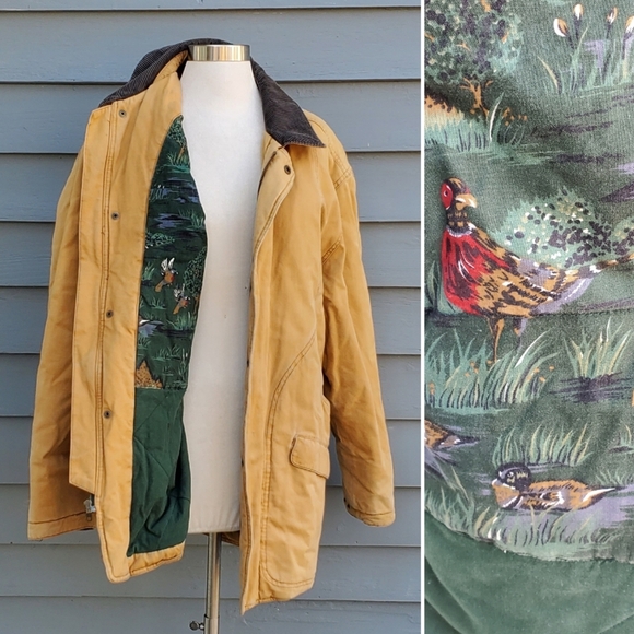 Vintage 80s Field & Stream Duck Canvas Pheasant Lined Chore Barn Coat Medium - Picture 1 of 9